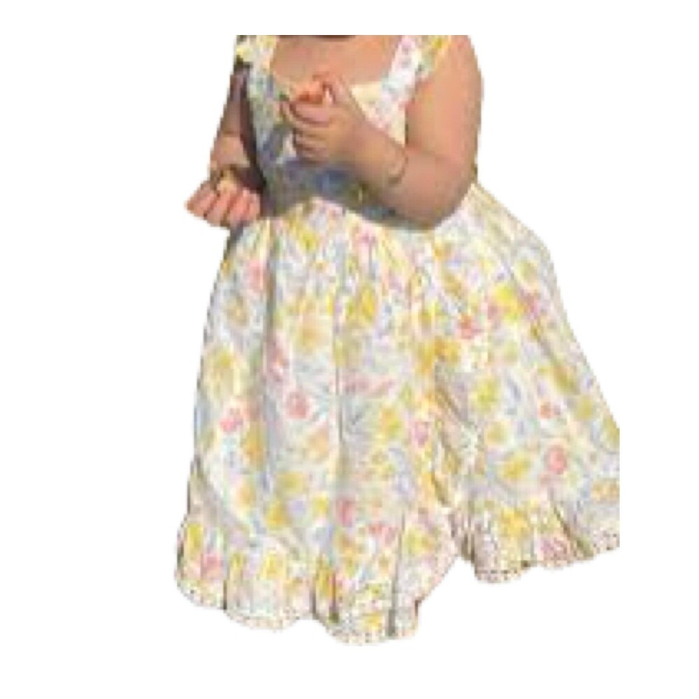 Tommy Bahama Toddler Girl 100% Cotton Floral Eyelet Lace Trim Spring Sundress 2
